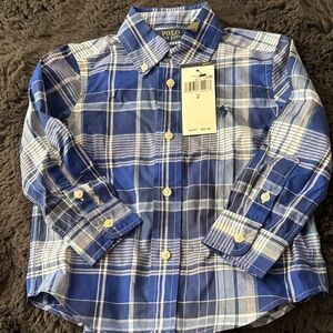 Polo by Ralph Lauren Kids Blue and White Checkered Shirt